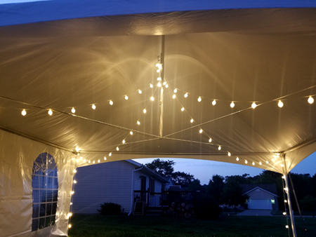 Tent lighting 20 x 20