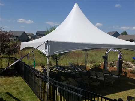 wedding tent with arch
